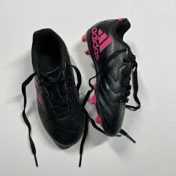 adidas Other - Adidas Youth Size 11 K Black & Pink Cleats Lace up